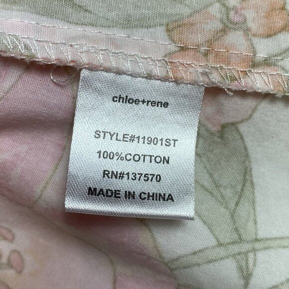 Chloe+Rene Womens Dress 100% Cotton Floral Print Tie Waist Sleeveless Boho Sz L - Picture 8 of 13